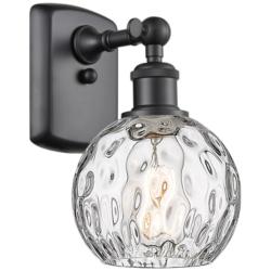 Athens Water Glass 11&quot; High Matte Black Wall Sconce