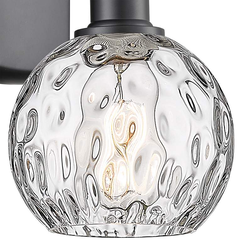 Image 2 Athens Water Glass 11" High Matte Black Wall Sconce more views