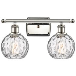 Athens Water Glass 11" High Polished Nickel 2-Light Scone
