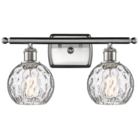 Athens Water Glass 11" High Satin Nickel 2-Light Wall Sconce Athens Water Glass 11" High Satin Nickel 2-Light Wall Sconce