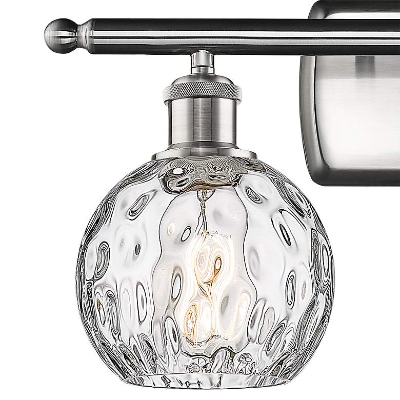 Image 2 Athens Water Glass 11" High Satin Nickel 2-Light Wall Sconce more views