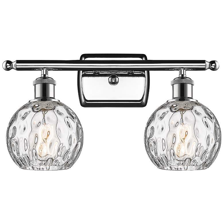 Image 1 Athens Water Glass 11 inchH Polished Chrome 2-Light Wall Sconce