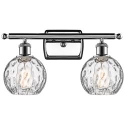 Athens Water Glass 11&quot;H Polished Chrome 2-Light Wall Sconce