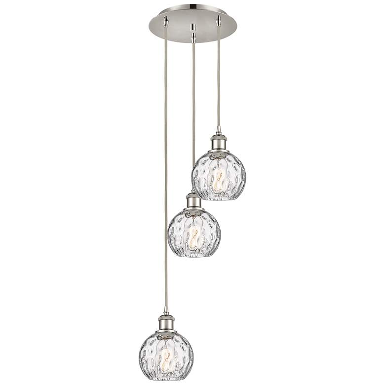 Image 1 Athens Water Glass 12 3/4" Wide Nickel Multi-Light Pendant