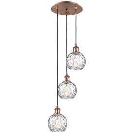 Athens Water Glass 12 3/4"W Antique Copper 3-Light Pendant Athens Water Glass 12 3/4"W Antique Copper 3-Light Pendant