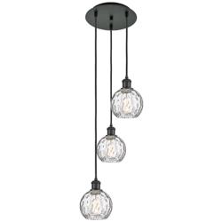 Athens Water Glass 12 3/4"W Matte Black Multi-Light Pendant
