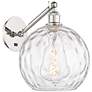 1_Athens Water Glass 12"H Nickel Adjustable Sconce w/ Clear Water Glass Shade