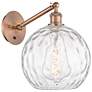 1_Athens Water Glass 12" High Copper Adjustable Sconce w/ Clear Shade
