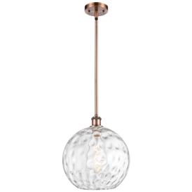 Athens Water Glass 12" LED Mini Pendant - Antique Copper - Clear Athens Water Glass 12" LED Mini Pendant - Antique Copper - Clear