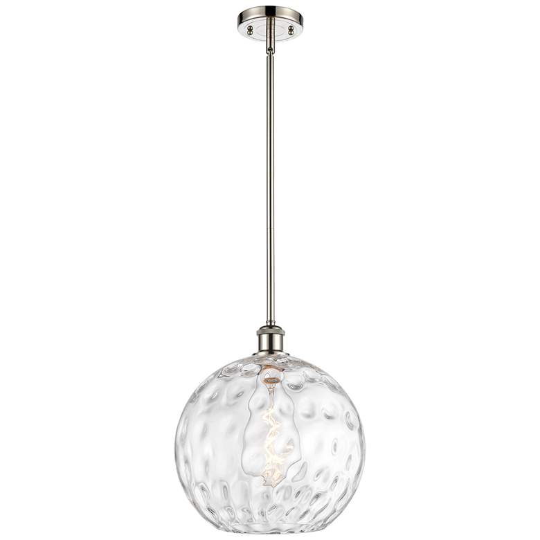 Image 1 Athens Water Glass 12 inch LED Mini Pendant - Polished Nickel - Clear