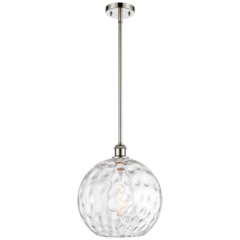 Image 1 Athens Water Glass 12" LED Mini Pendant - Polished Nickel - Clear