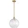 Athens Water Glass 12" LED Mini Pendant - Satin Gold - Clear Water Gla
