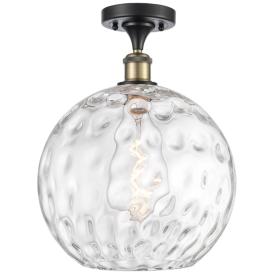 Athens Water Glass  12" LED Semi-Flush Mount - Black Brass - Clear Athens Water Glass  12" LED Semi-Flush Mount - Black Brass - Clear