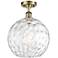 Athens Water Glass 12" LED Semi-Flush Mount - Brass - Clear Water Gla