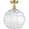 Athens Water Glass  12" LED Semi-Flush Mount - Satin Gold - Clear