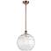 Athens Water Glass 12" Mini Pendant - Antique Copper - Clear Water Gla