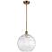 Athens Water Glass 12" Mini Pendant - Brushed Brass - Clear Water Glas