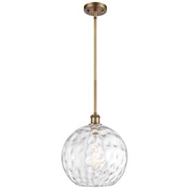 Athens Water Glass 12" Mini Pendant - Brushed Brass - Clear Water Glas Athens Water Glass 12" Mini Pendant - Brushed Brass - Clear Water Glas