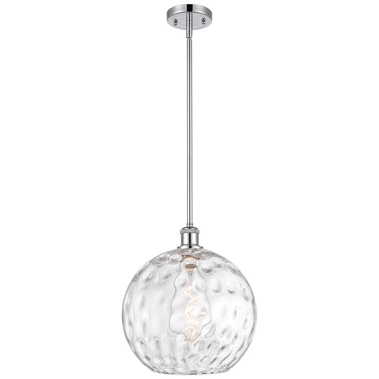 Image 1 Athens Water Glass 12" Mini Pendant - Polished Chrome - Clear Water Gl