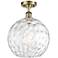 Athens Water Glass  12" Semi-Flush Mount - Brass - Clear Water Glass