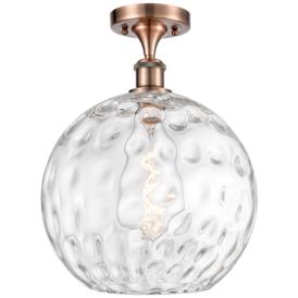 Athens Water Glass  12" Semi-Flush Mount - Copper - Clear Water Glass Athens Water Glass  12" Semi-Flush Mount - Copper - Clear Water Glass