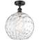 Athens Water Glass 12" Semi-Flush Mount - Matte Black - Clear Water Gl