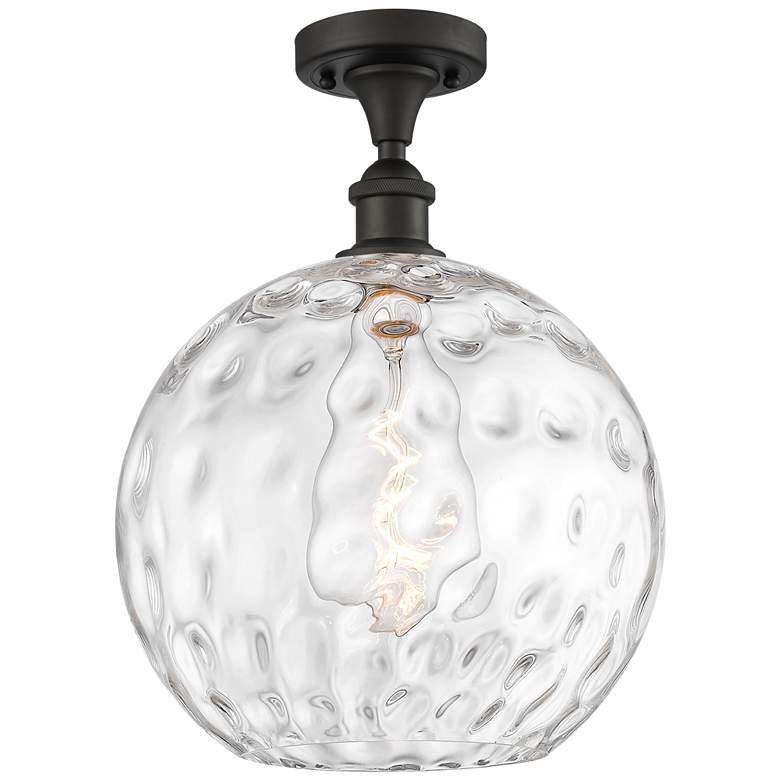 Image 1 Athens Water Glass 12" Semi-Flush Mount - Oil Rubbed Bronze - Clear