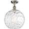 Athens Water Glass 12" Semi-Flush Mount - Satin Nickel - Clear Water G