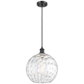 Athens Water Glass 12" Wide Matte Black Mini Pendant Athens Water Glass 12" Wide Matte Black Mini Pendant