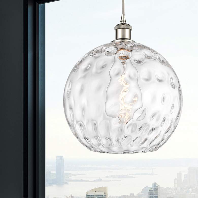 Image 2 Athens Water Glass 12" Wide Polished Nickel Mini Pendant more views