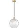 Athens Water Glass 12" Wide Satin Gold LED Mini Pendant