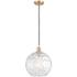 Athens Water Glass 12" Wide Satin Gold LED Mini Pendant