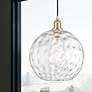 1_Athens Water Glass 12" Wide Satin Gold LED Mini Pendant