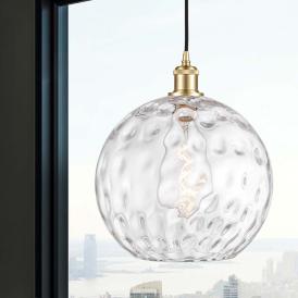 Athens Water Glass 12" Wide Satin Gold LED Mini Pendant Athens Water Glass 12" Wide Satin Gold LED Mini Pendant