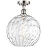 Athens Water Glass  12" LED Semi-Flush Mount - Polished Nickel - Clear