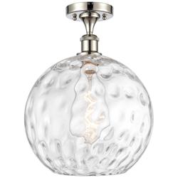Athens Water Glass  12" LED Semi-Flush Mount - Polished Nickel - Clear