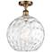 Athens Water Glass  12" Semi-Flush Mount - Brass - Clear Water Glass