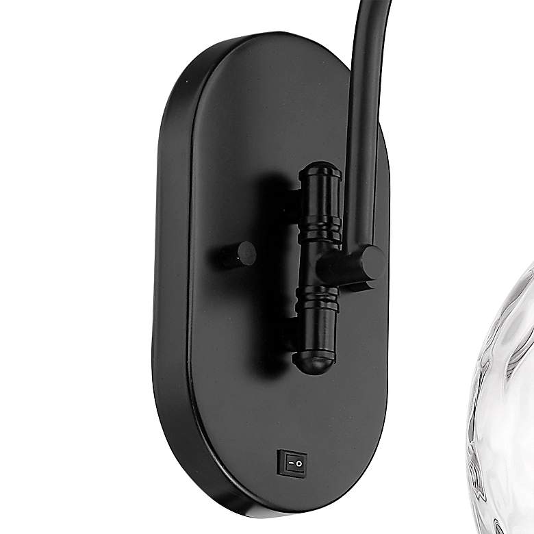 Image 3 Athens Water Glass 13 3/4" High Matte Black Wall Sconce more views