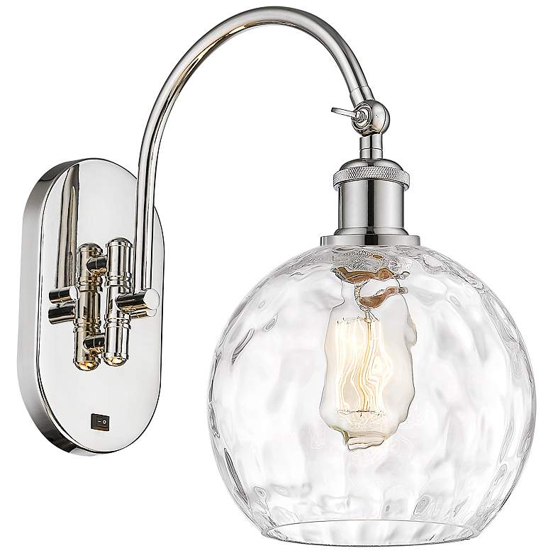 Image 1 Athens Water Glass 13 3/4 inch High Polished Nickel Wall Sconce