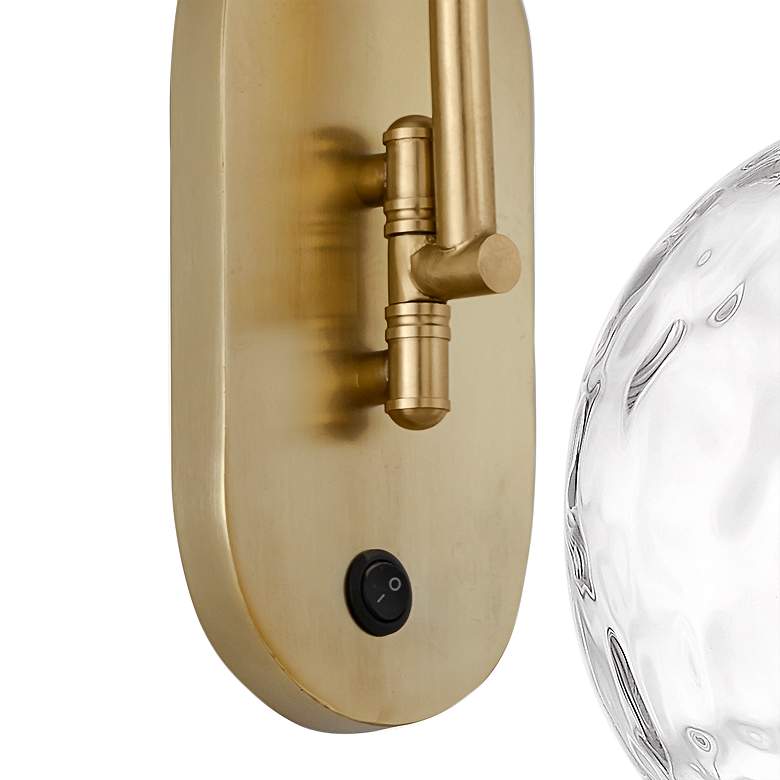 Image 3 Athens Water Glass 13 3/4" High Satin Gold Wall Sconce more views