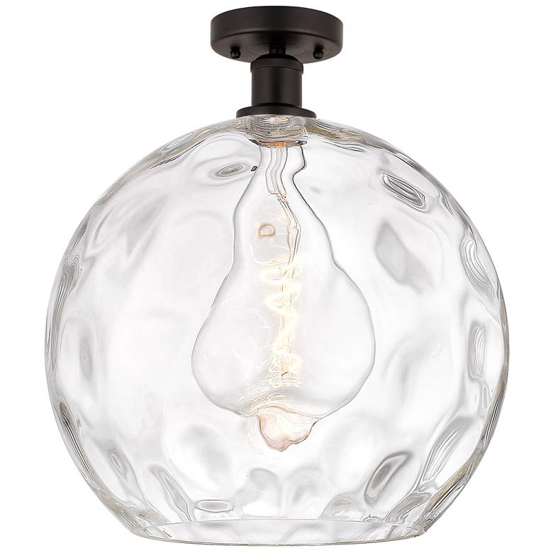 Image 1 Athens Water Glass 13" Semi-Flush Mount - Oil Rubbed Bronze - Clear