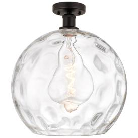 Athens Water Glass  13" Semi-Flush Mount - Oil Rubbed Bronze - Clear Athens Water Glass  13" Semi-Flush Mount - Oil Rubbed Bronze - Clear