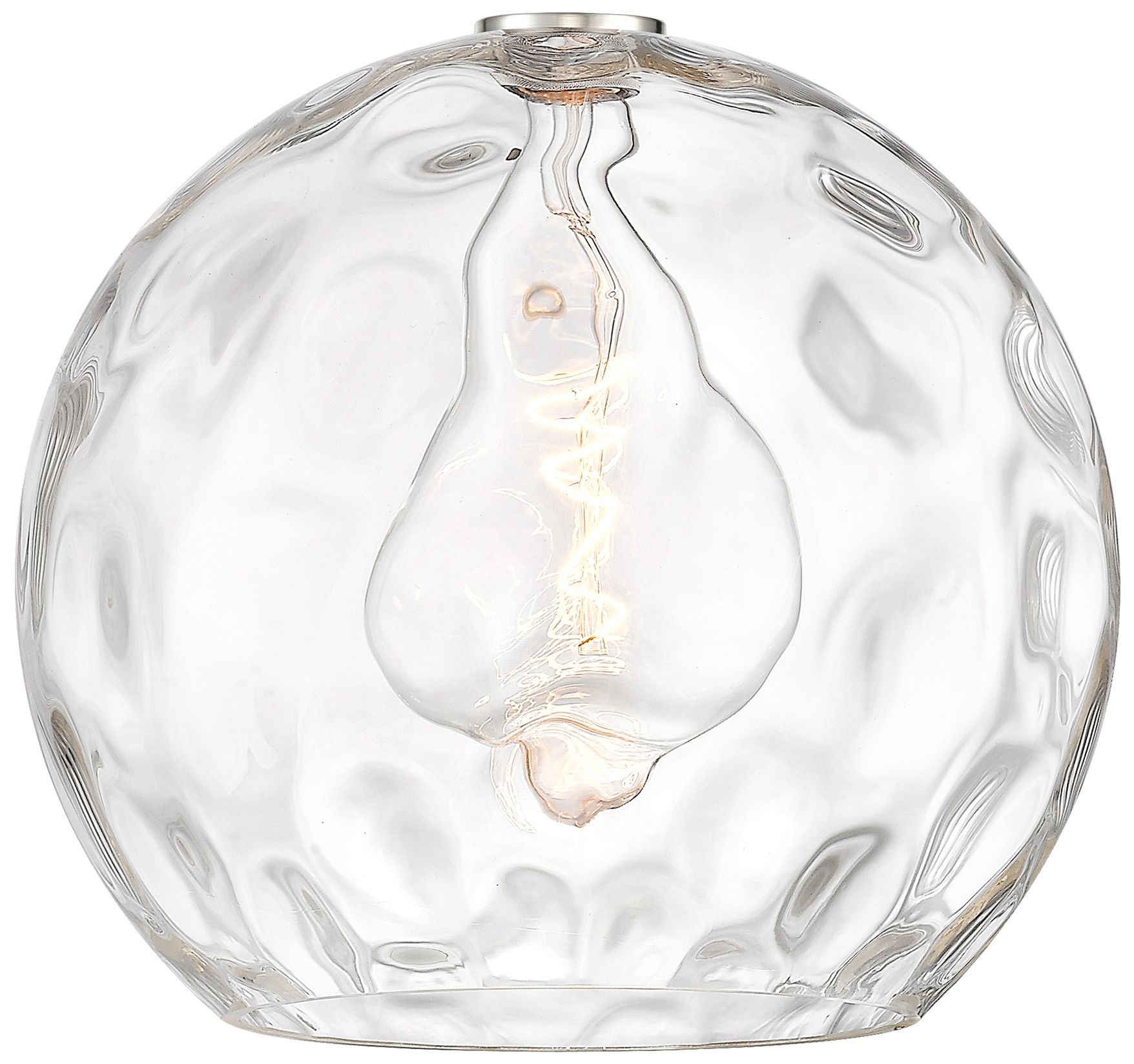 Image 3 Athens Water Glass  13" Semi-Flush Mount - Satin Nickel - Clear Water  more views