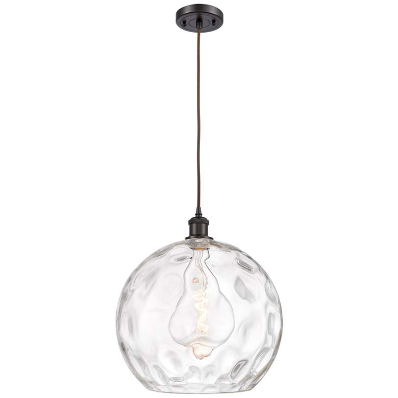 Image 1 Athens Water Glass 13" Wide Oil-Rubbed Bronze Mini Pendant