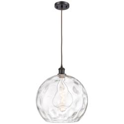Athens Water Glass 13" Wide Oil-Rubbed Bronze Mini Pendant