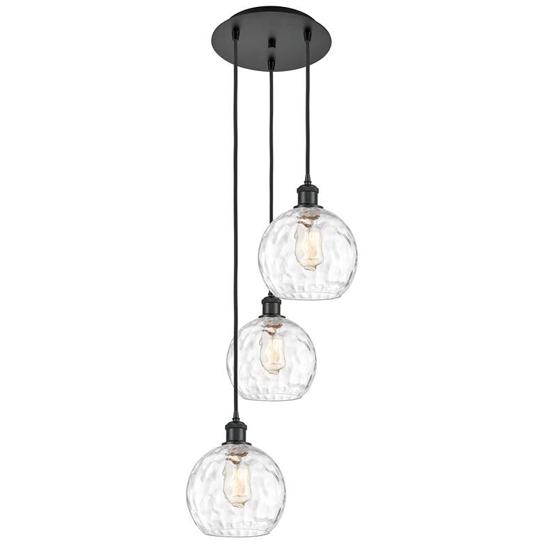 Image 1 Athens Water Glass 14 3/4"W Matte Black Multi-Light Pendant