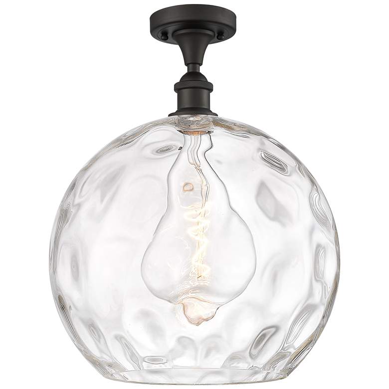 Image 1 Athens Water Glass 14" LED Semi-Flush Mount - Oil Rubbed Bronze - Cle