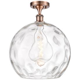 Athens Water Glass  14" Semi-Flush Mount - Copper - Clear Water Glass Athens Water Glass  14" Semi-Flush Mount - Copper - Clear Water Glass