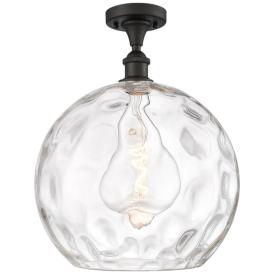 Athens Water Glass  14" Semi-Flush Mount - Oil Rubbed Bronze - Clear Athens Water Glass  14" Semi-Flush Mount - Oil Rubbed Bronze - Clear