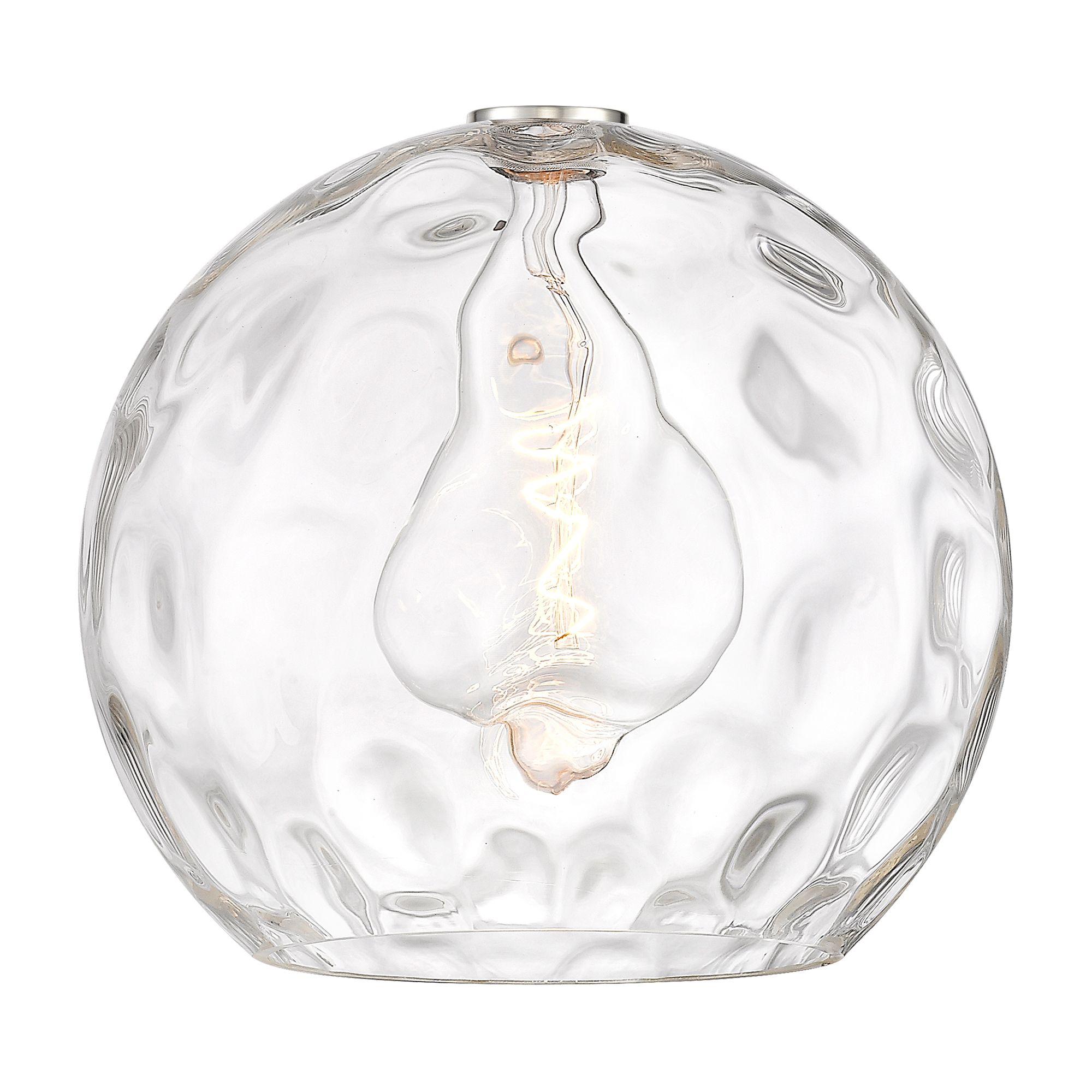 Image 3 Athens Water Glass  14" Semi-Flush Mount - Satin Nickel - Clear Water  more views